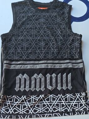 Rolling Paper Collectibles Black Mesh Overlay Abstract Print 2008 Side Zip Top